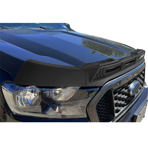 Hood Protector Stone & Bug Deflector w/ Amber Lights For 2019-2023 Ford Ranger - Hooke Road qt10021 8