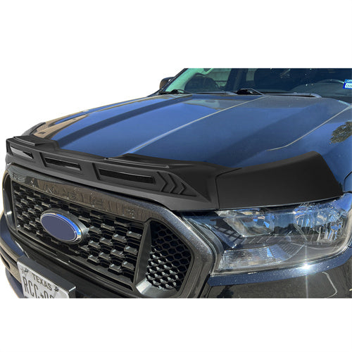 Hood Protector Stone & Bug Deflector w/ Amber Lights For 2019-2023 Ford Ranger - Hooke Road qt10021 9