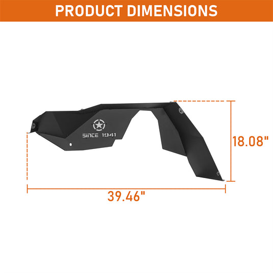 Hooke Road 1987-1995 Jeep Wrangler YJ Front Inner Fender Liners b1084s 5