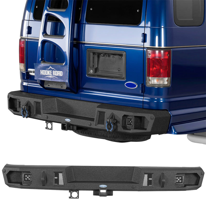Load image into Gallery viewer, Hooke Road 1992-2014 Ford E-350 Rear Bumper with Hitch Receiver b8702 1
