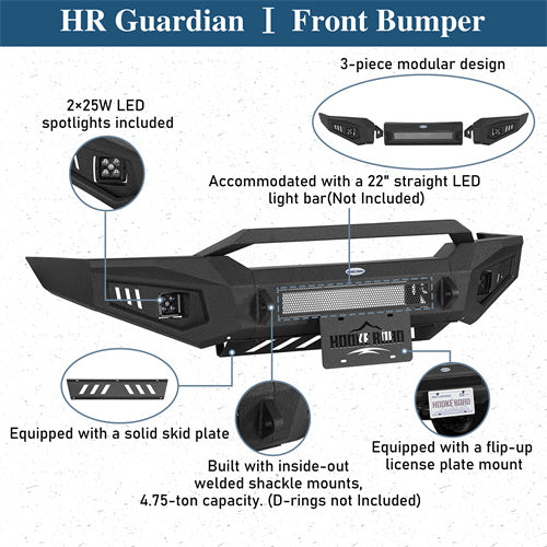 Load image into Gallery viewer, Hooke Road 1998-2011 Ford Ranger Front Bumper with Skid Plate b8822 7
