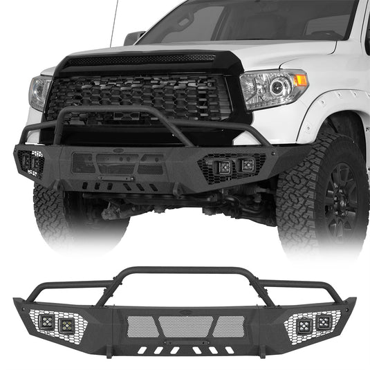 Hooke Road 2014-2021 Toyota Tundra Front Bumper with Bull Bars b5035 1