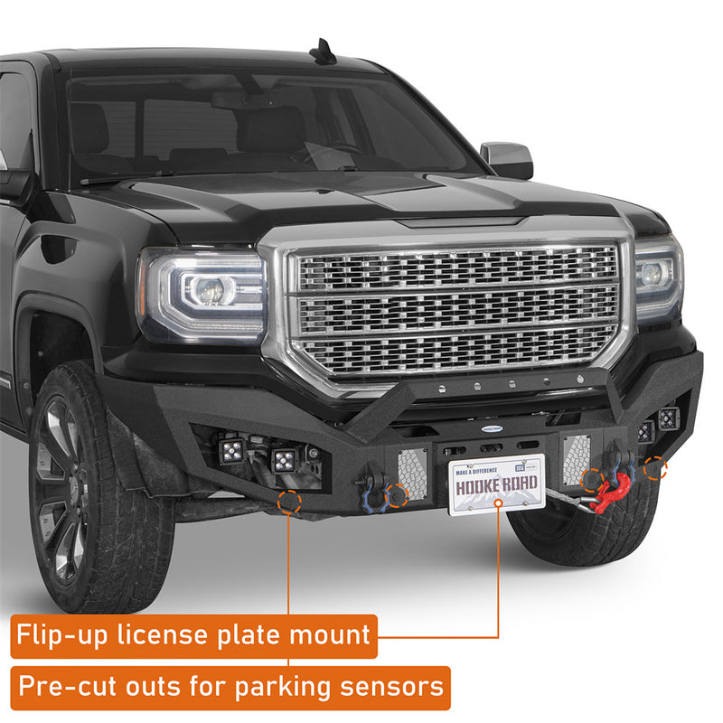 Load image into Gallery viewer, Hooke Road 2016-2018 GMC Sierra 1500 Full-Width Front Bumper b9471 8
