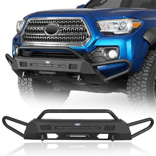 Load image into Gallery viewer, Hooke Road 2016-2023 3rd Gen Tacoma Front Bumper​ w/ Side Tube Guard b4229s 1
