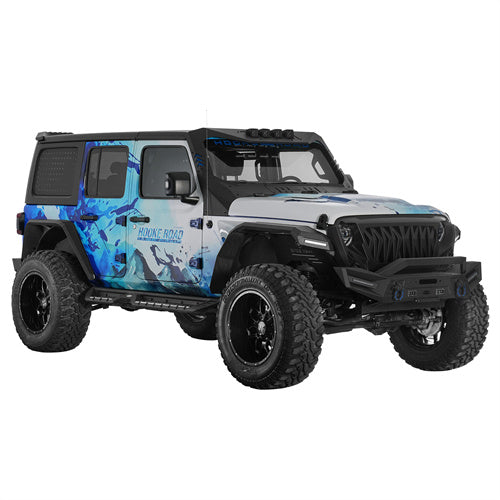 Hooke Road Jeep Wrangler JL & Gladiator JT Aftermarket Front Bumper with Winch Plate b3090 2