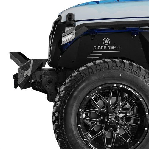 Load image into Gallery viewer, Hooke Road Jeep Wrangler JL &amp; Gladiator JT Aftermarket Front Bumper with Winch Plate b3090 3
