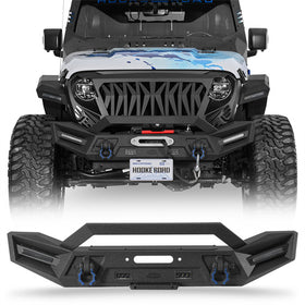 Hooke Road Jeep Wrangler JL & Gladiator JT Aftermarket Front Bumper with Winch Plate b3090 1