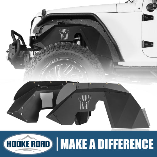 Load image into Gallery viewer, Hooke Road Aluminum Front Inner Fender Liners  for 2007-2018 Jeep Wrangler JK b2117s 1
