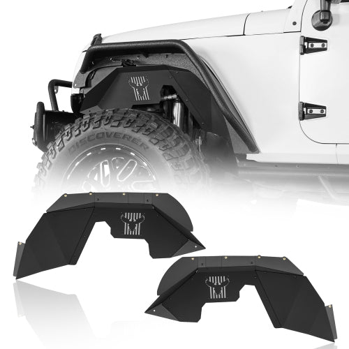 Hooke Road Aluminum Front Inner Fender Liners for 2007-2018 Jeep Wrangler JK b2117s 2