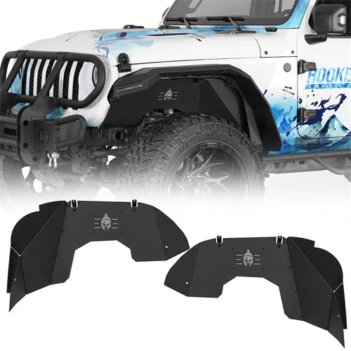 Hooke Road Aluminum Front Wheel Well Liners for Jeep Wrangler JL & Gladiator JT b7024s 1