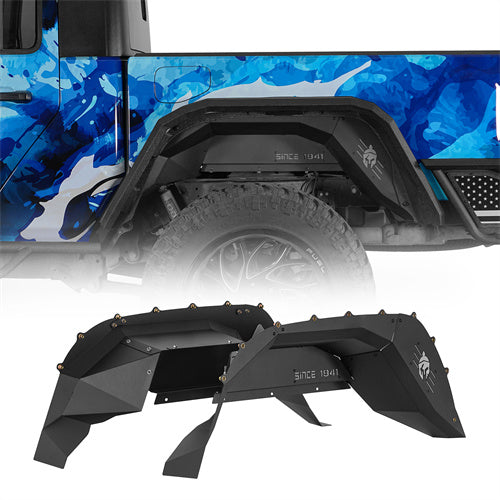 Hooke Road Aluminum Rear Wheel Well Liners for 2020-2025 Jeep Gladiator JT b7025s 1