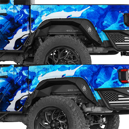 Load image into Gallery viewer, Hooke Road Aluminum Rear Wheel Well Liners for 2020-2025 Jeep Gladiator JT b7025s 2
