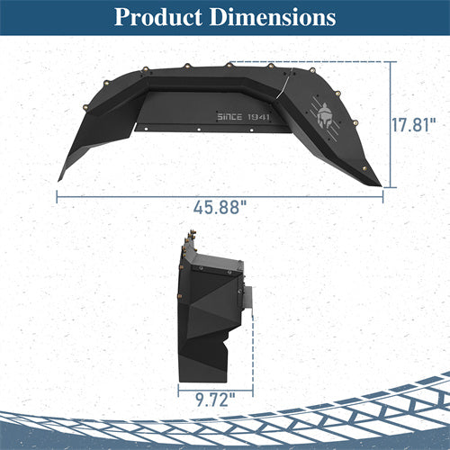 Load image into Gallery viewer, Hooke Road Aluminum Rear Wheel Well Liners for 2020-2025 Jeep Gladiator JT b7025s 6
