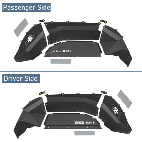 Hooke Road Aluminum Rear Wheel Well Liners for 2020-2025 Jeep Gladiator JT b7025s 7