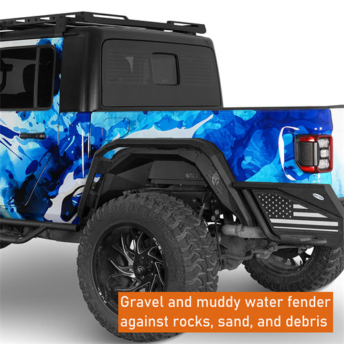 Load image into Gallery viewer, Hooke Road Aluminum Rear Wheel Well Liners for 2020-2025 Jeep Gladiator JT b7025s 8
