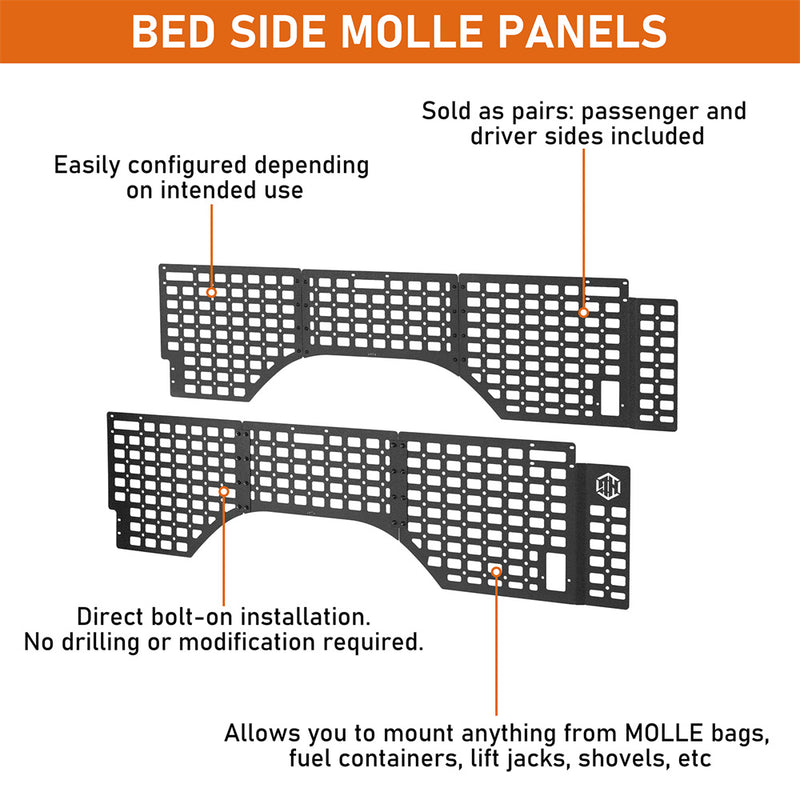 Load image into Gallery viewer, Bed Side MOLLE Panels for 07-18 Chevy Silverado &amp; GMC Sierra 1500 Hooke Road b9469 7
