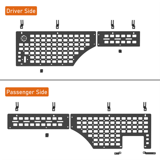 Bed Side Storage MOLLE Panels for 2020-2026 Jeep Gladiator JT Hooke Road b7031s 4