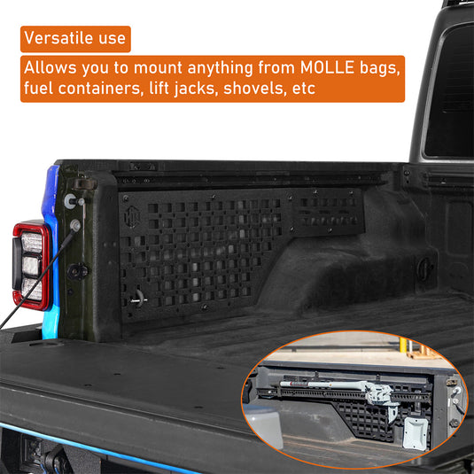 Bed Side Storage MOLLE Panels for 2020-2026 Jeep Gladiator JT Hooke Road b7031s 7