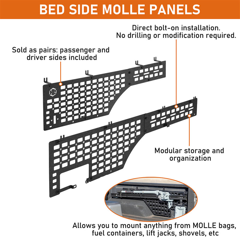 Load image into Gallery viewer, Bed Side Storage MOLLE Panels for 2020-2026 Jeep Gladiator JT Hooke Road b7031s 8
