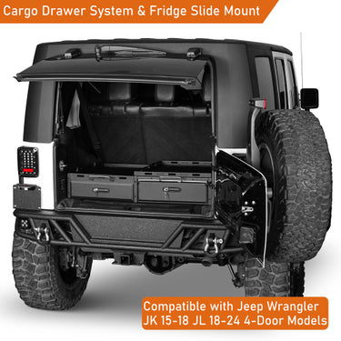 Jeep Wrangler Drawer System & Fridge Slide Mount for 2015-2026 Jeep ...
