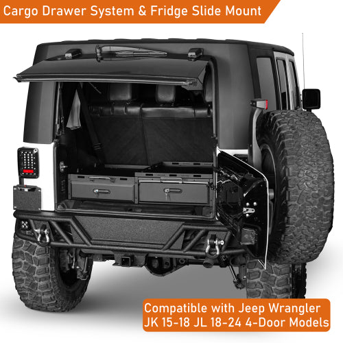 Hooke Road Jeep Wrangler Drawer System & Fridge Slide Mount for 2015-2024 Jeep Wrangler JK JL 4-Door b2089s 13