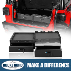 Hooke Road Jeep Wrangler Drawer System & Fridge Slide Mount for 2015-2024 Jeep Wrangler JK JL 4-Door b2089s 1