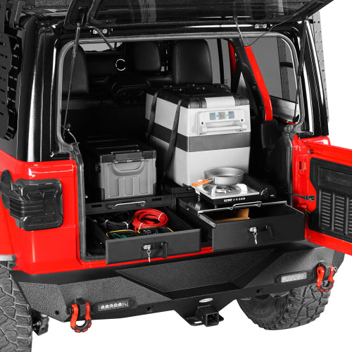 Hooke Road Jeep Wrangler Drawer System & Fridge Slide Mount for 2015-2024 Jeep Wrangler JK JL 4-Door b2089s 5
