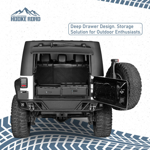Hooke Road Jeep Wrangler Drawer System & Fridge Slide Mount for 2015-2024 Jeep Wrangler JK JL 4-Door b2089s 6