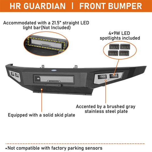 Hooke Road  Full Width Front Bumper for 2009-2014 Ford F150 b8201 9