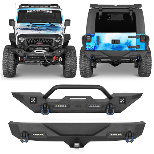 Load image into Gallery viewer, HookeRoad Jeep JK Front and Rear Bumper Combo for 07-18 Jeep Wrangler JK b30182030s 2
