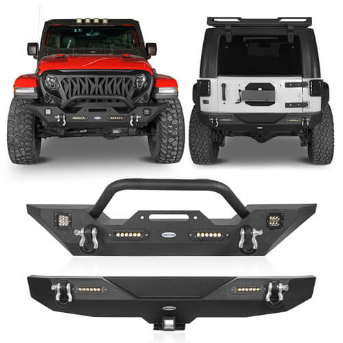 Load image into Gallery viewer, HookeRoad Jeep JK Front and Rear Bumper Combo for 07-18 Jeep Wrangler JK b30182030s 2
