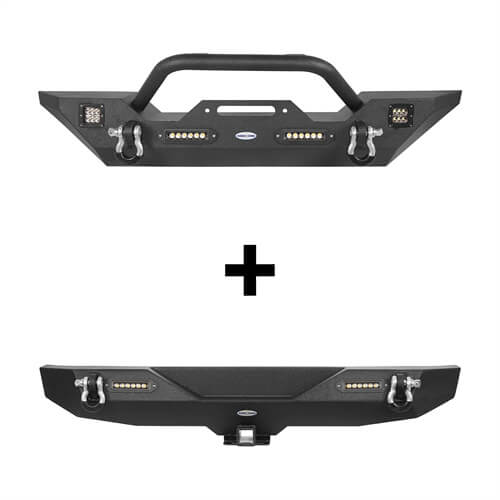 Load image into Gallery viewer, HookeRoad Jeep JK Front and Rear Bumper Combo for 07-18 Jeep Wrangler JK b30182030s 3

