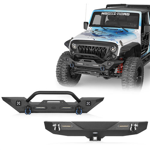 Load image into Gallery viewer, HookeRoad Jeep JK Front and Rear Bumper Combo for 07-18 Jeep Wrangler JK b30182030s 3
