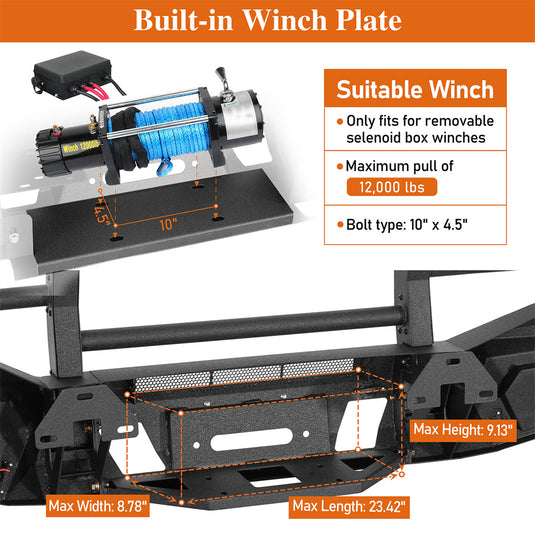 Hooke Road 2016-2018 GMC Sierra 1500 Front Bumper with Grille Guard b9466 5