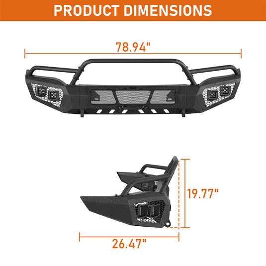 Hooke Road 2016-2018 GMC Sierra 1500 Front Bumper w/ Winch Plate b9470 5