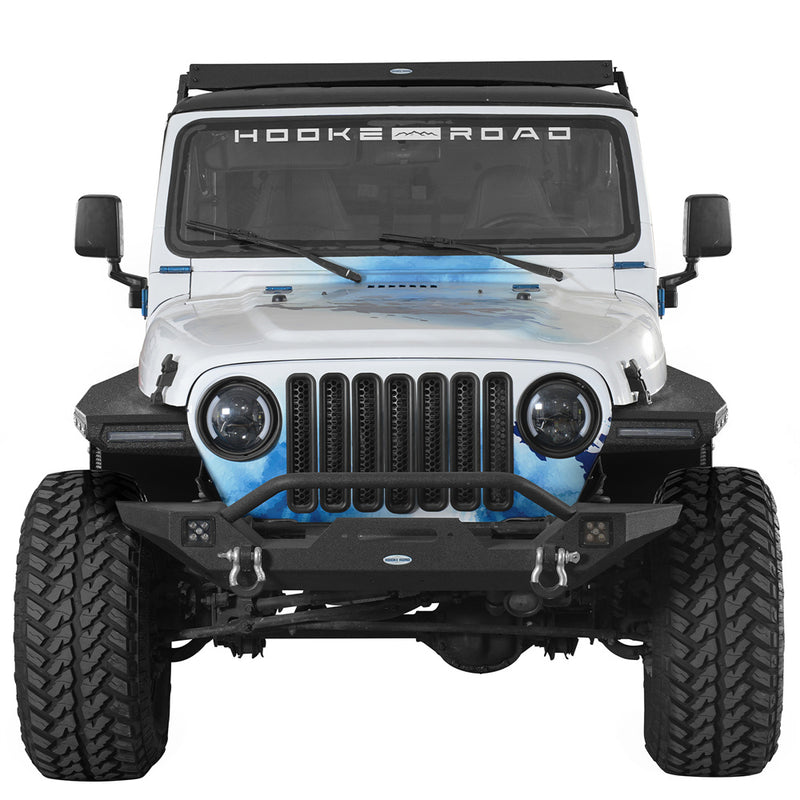 Load image into Gallery viewer, 1997-2006 Jeep Wrangler TJ Front Fender Flares &amp; Inner Liners Kit Hooke Road b1074 2
