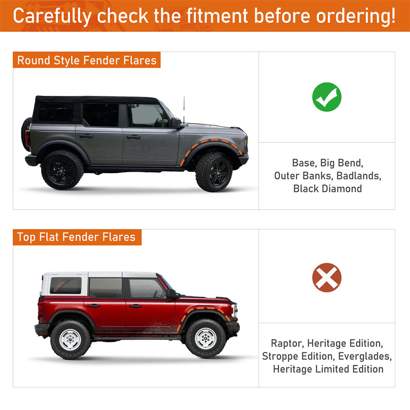 Load image into Gallery viewer, Front &amp; Rear Fender Flare Delete Kit for 2021-2026 Ford Bronco 4-Door Hooke Road b8943 7
