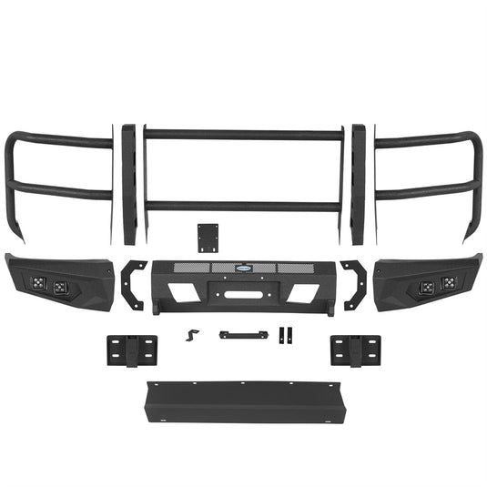 Hooke Road Front Bumper with Grille Guard for 2008-2026 Ford E-350 b8701 4
