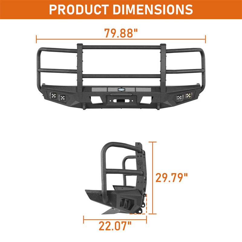 Load image into Gallery viewer, Hooke Road Front Bumper with Grille Guard for 2008-2026 Ford E-350 b8701 6

