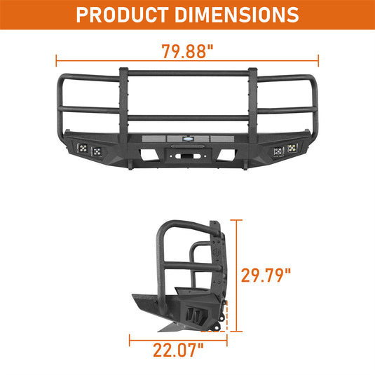 Hooke Road Front Bumper with Grille Guard for 2008-2026 Ford E-350 b8701 6