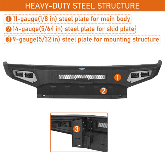 Hooke Road Full-Width Front Bumper for 2000-2006 Toyota Tundra b5252 7