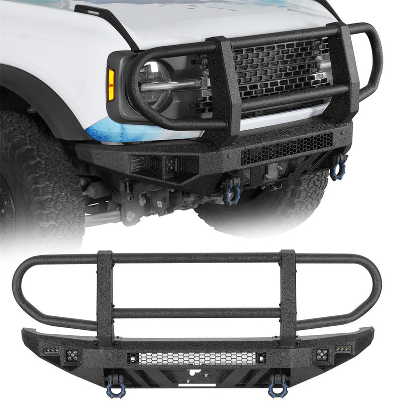 Load image into Gallery viewer, Hooke Road Grille Guard Front Bumper for 2021-2026 Ford Bronco 8956 1
