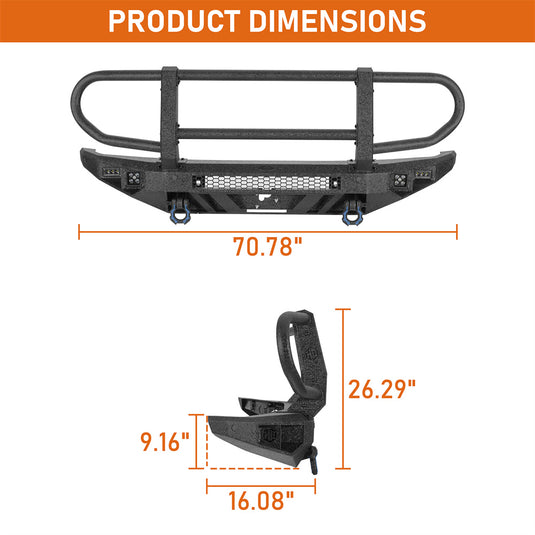 Hooke Road Grille Guard Front Bumper for 2021-2026 Ford Bronco 8956 5