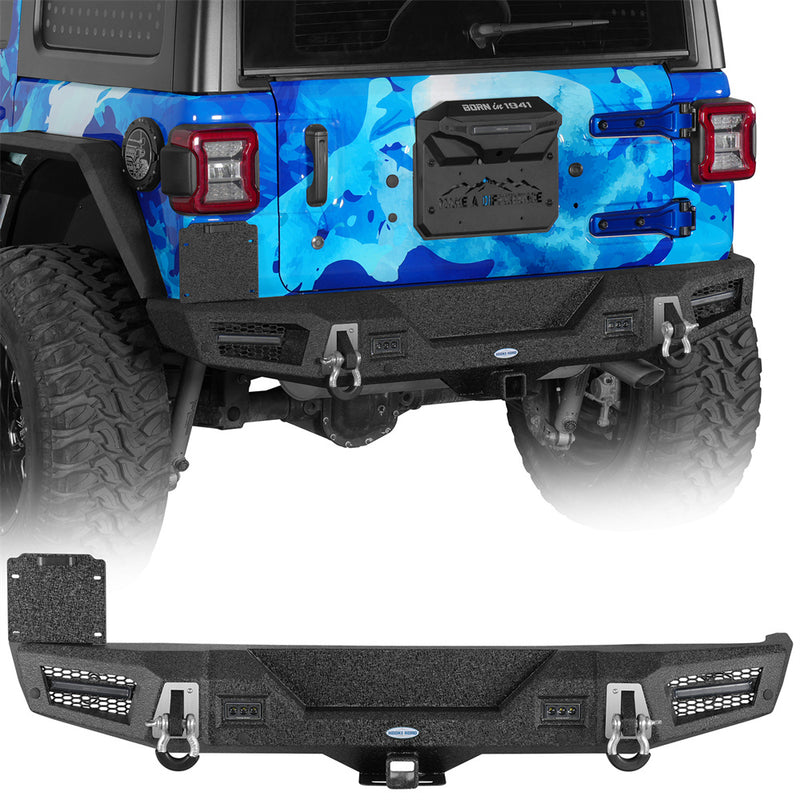 Load image into Gallery viewer, 2018-2026 Jeep Wrangler JL Rear Bumper w/ Built-in Hitch Reciever Hooke Road b3110s 1
