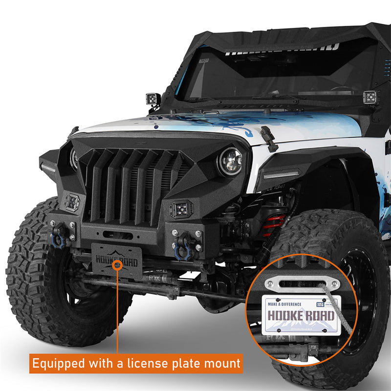 Load image into Gallery viewer, Mad Max Front Bumper &amp; Windshield Frame Cover(07-18 Jeep Wrangler JK) - Hooke Road
