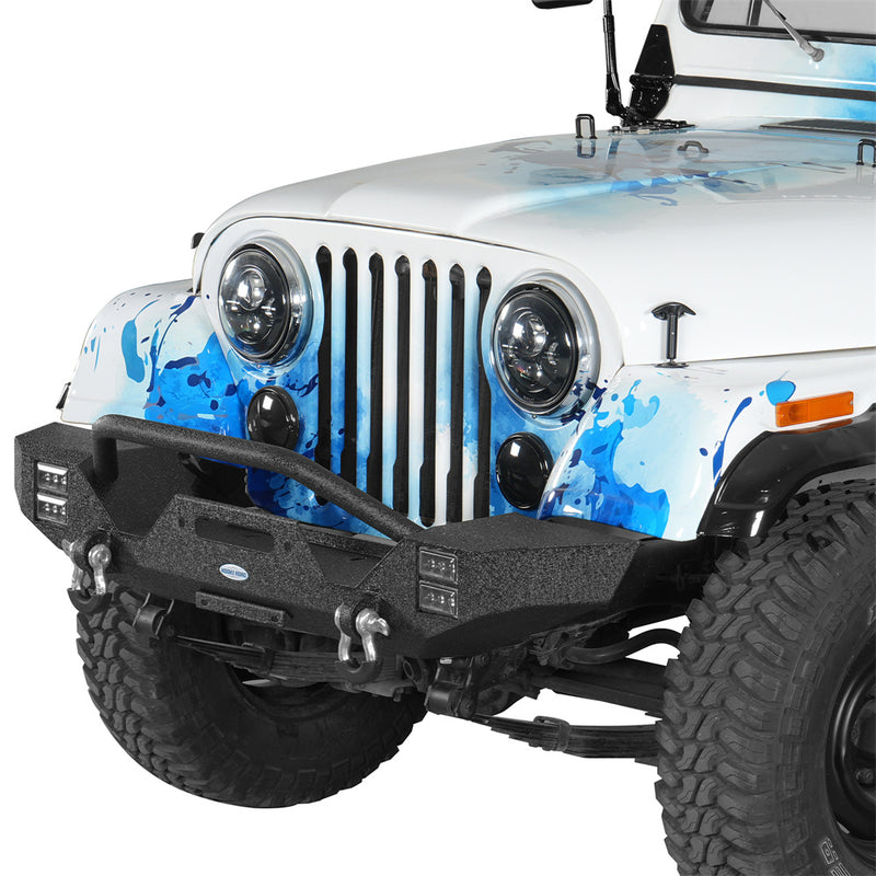 Load image into Gallery viewer, Mid-Width Front Bumper for 1976-1986 Jeep CJ-5 CJ-7 CJ-8 Scrambler Hooke Road b1091s 2
