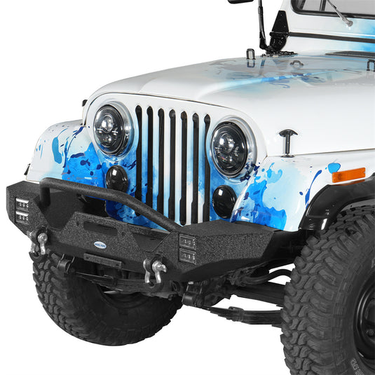 Mid-Width Front Bumper for 1976-1986 Jeep CJ-5 CJ-7 CJ-8 Scrambler Hooke Road b1091s 2