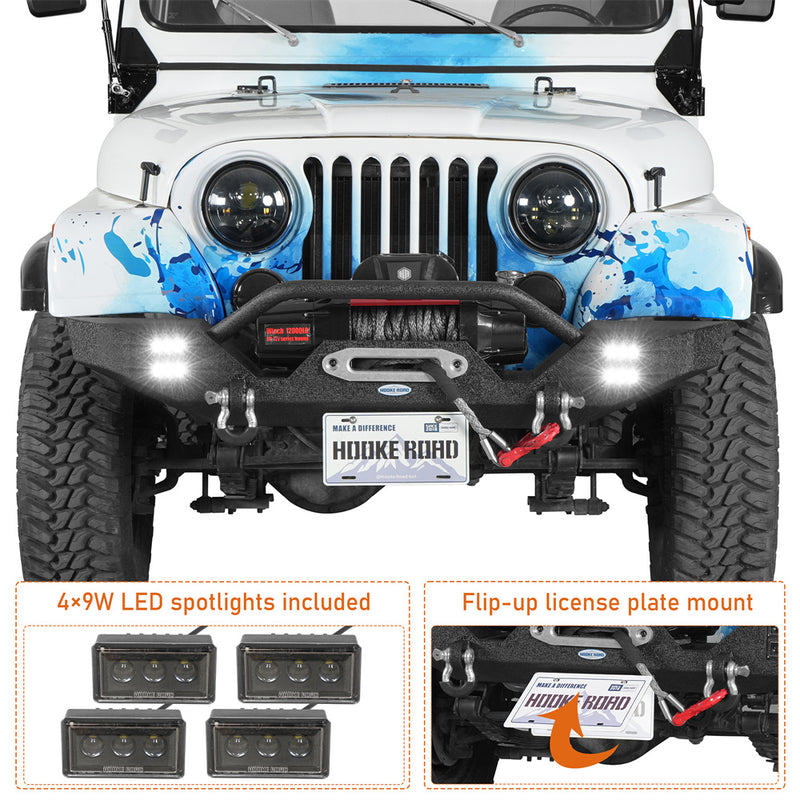 Load image into Gallery viewer, Mid-Width Front Bumper for 1976-1986 Jeep CJ-5 CJ-7 CJ-8 Scrambler Hooke Road b1091s 6
