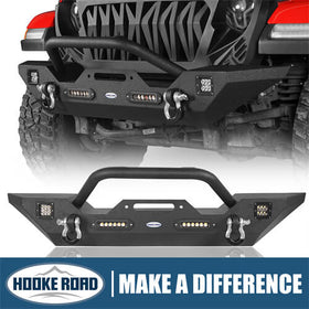 HookeRoad Jeep JK Front Bumper Different Trail Bumper for 2007-2018 Jeep Wrangler JK b3018s 1