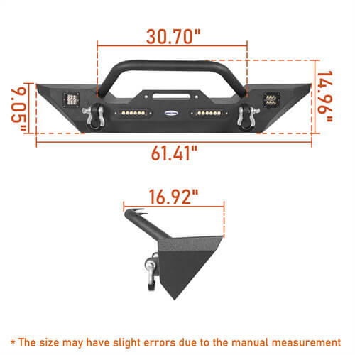 Load image into Gallery viewer, HookeRoad Jeep JK Front Bumper Different Trail Bumper for 2007-2018 Jeep Wrangler JK b3018s 8
